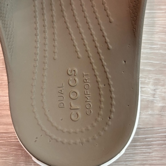 CROCS CITILANE WALNUT & WHITE FLIP-FLOPS SHOES UNISEX WOMENS SIZE 11 MENS SIZE 9 - Picture 10 of 11